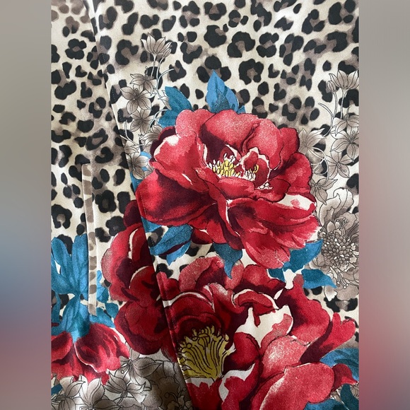 Chicos Women’s Size XL Leopard Floral Printed Sueded Drape Jacket - Picture 8 of 10